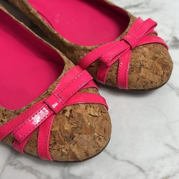 Kate Spade Cork and Hot Pink Flats Size 8.5 M - Picture 3 of 9